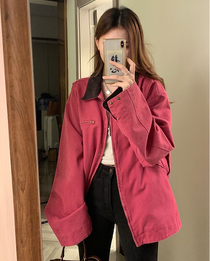Mixed colors couples jacket loose cardigan for women