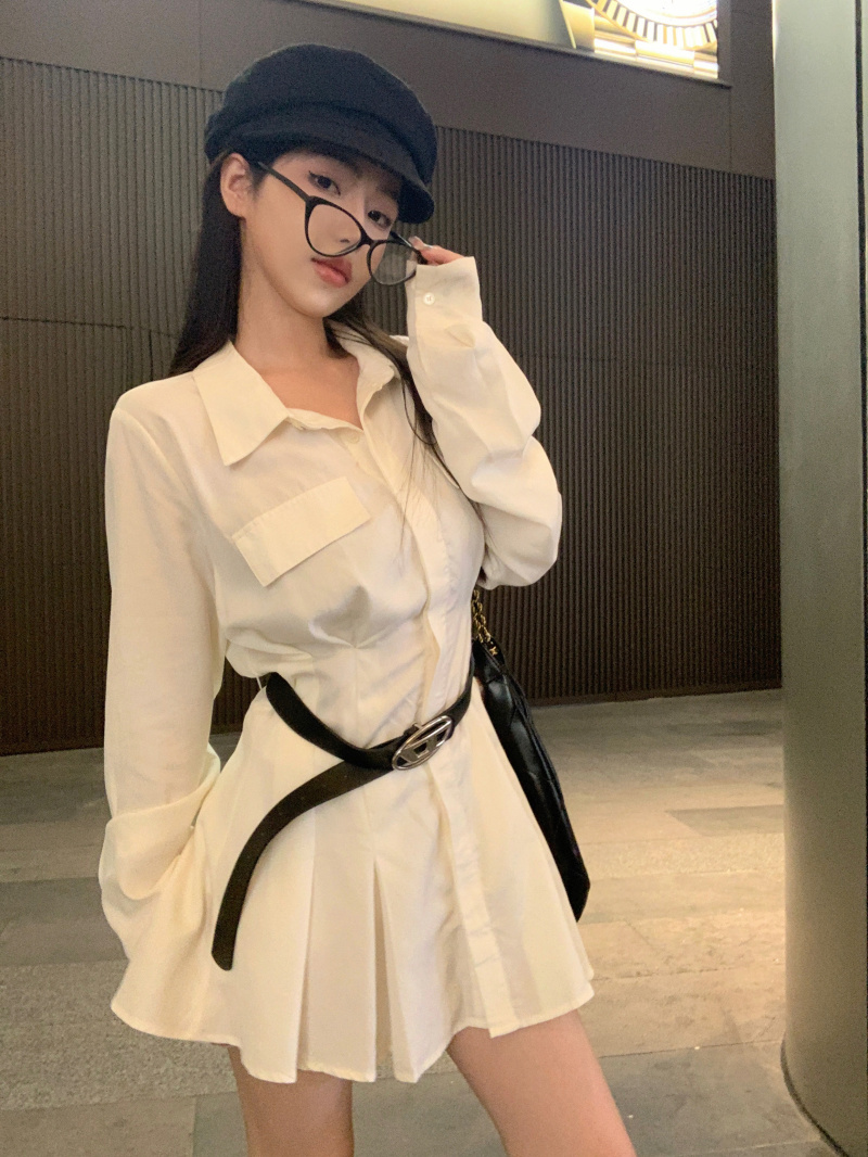 Slim refinement dress white shirt
