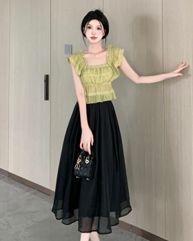 Lace France style tops temperament skirt a set for women