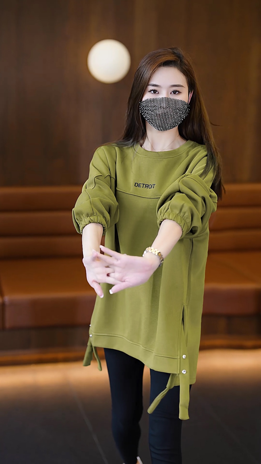 All-match split tops Korean style fashion hoodie for women