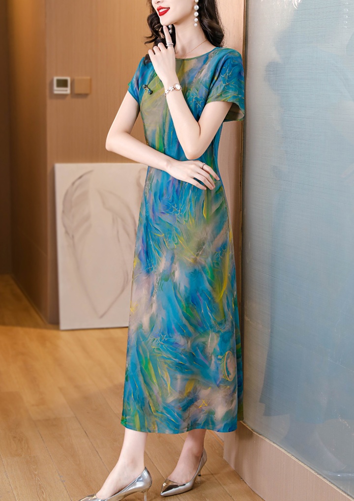Chinese style grace tie dye summer fashion ink slim dress