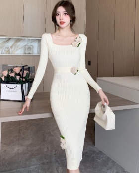 Bottoming temperament knitted slim dress for women