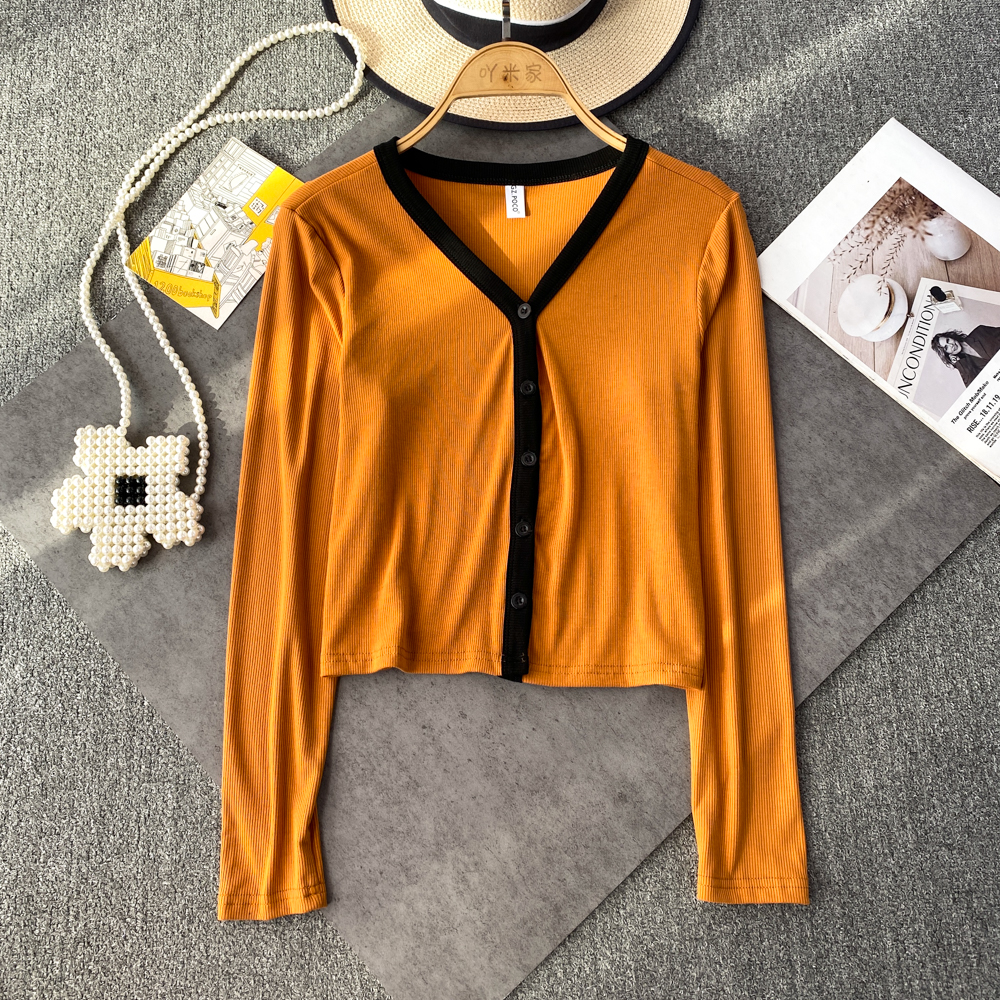 Single-breasted cardigan Korean style tops for women