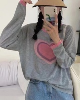 Mixed colors all-match loose tops Korean style slim sweater