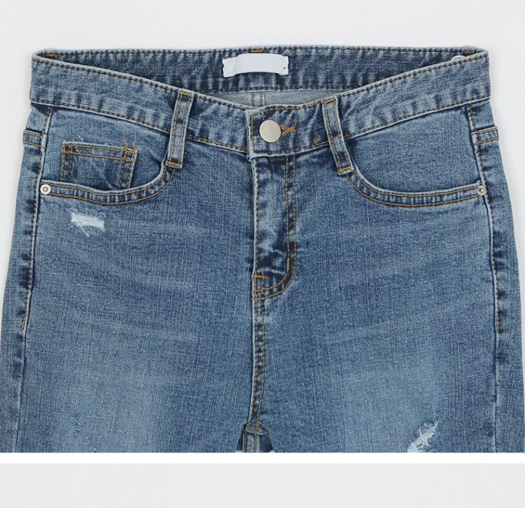 Micro speaker blue pants high waist nine tenths jeans