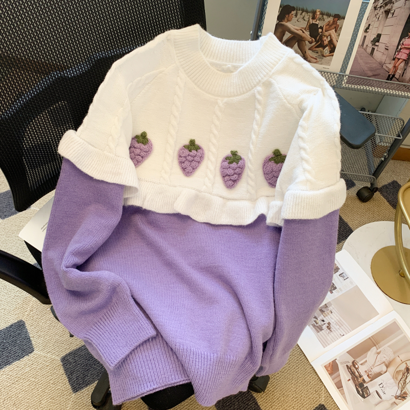 Unique purple tender sweater for women