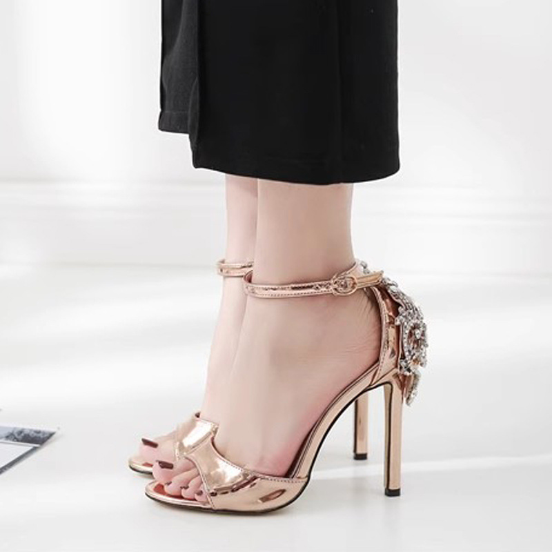Fine-root European style chain high-heeled sexy sandals