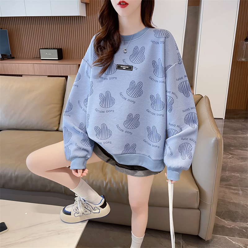 Large yard spring and autumn tops thin loose hoodie for women