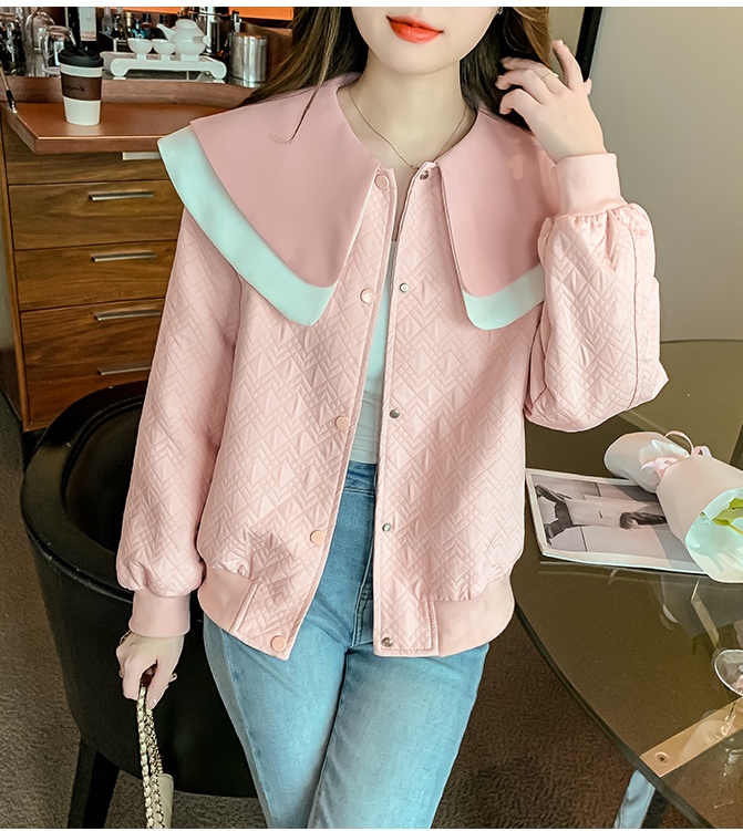 Pink niche short coat doll collar France style jacket for women