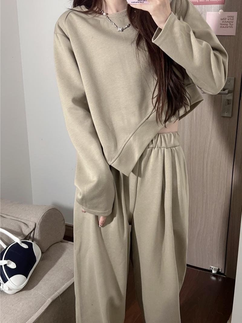 Autumn long pants Korean style hoodie 2pcs set