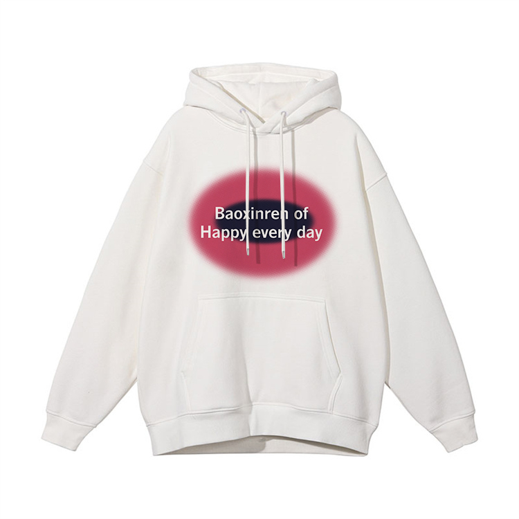 Round neck thin cotton complex printing hoodie for women