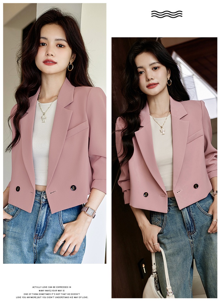 Pink fashion Western style tops Casual temperament coat for women