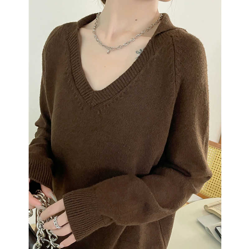 Korean style loose pullover sweater for women