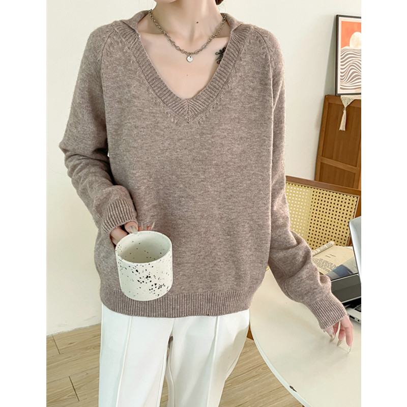 Korean style loose pullover sweater for women