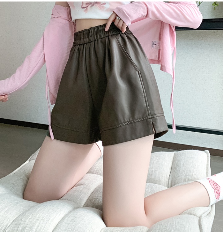 Autumn and winter boots pants leather short pants for women