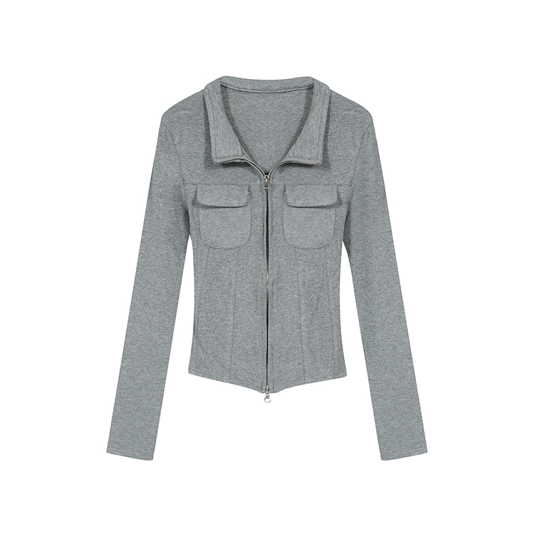 Gray autumn tops slim spicegirl coat