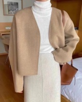 Korean style V-neck temperament woolen coat