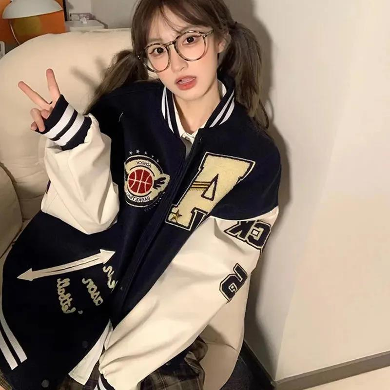 Loose coat autumn and winter baseball uniforms for women