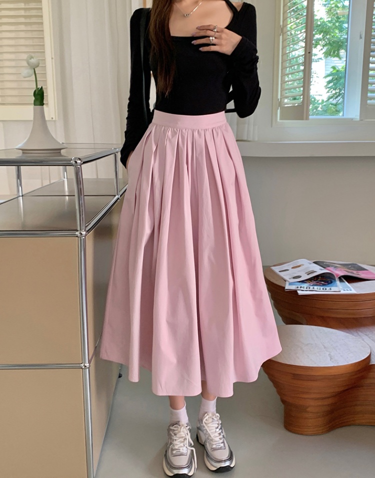 Sweet fold skirt big skirt summer long skirt