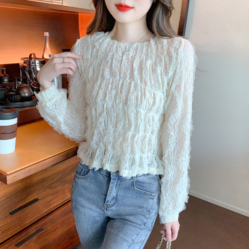 Pinched waist tops long sleeve shirt for women