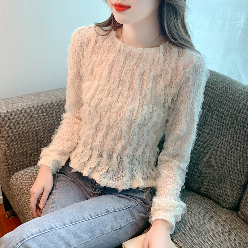 Pinched waist tops long sleeve shirt for women