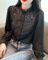Autumn Korean style sequins tops all-match splice shirt