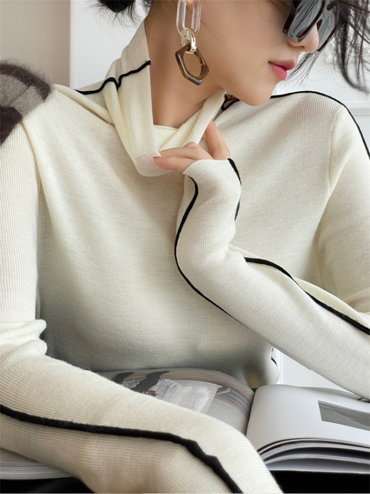 Heap collar sweater high collar bottoming shirt for women