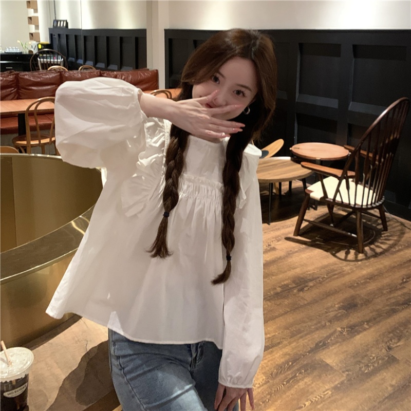 Puff sleeve niche tops fashion bottoming shirt