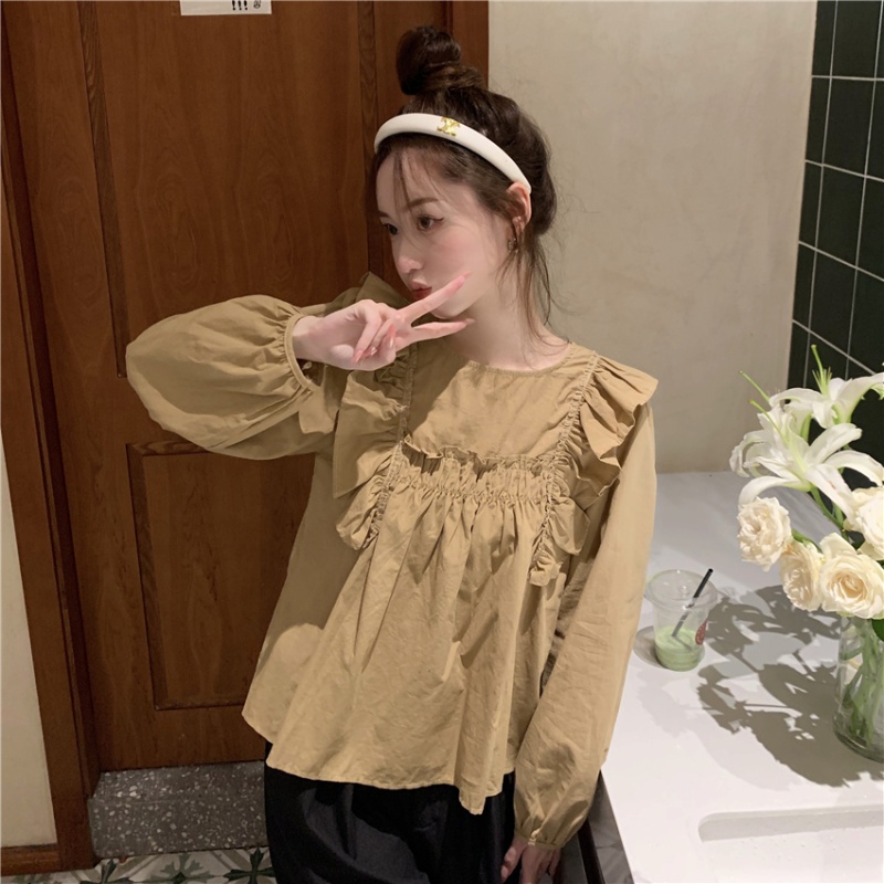 Puff sleeve niche tops fashion bottoming shirt