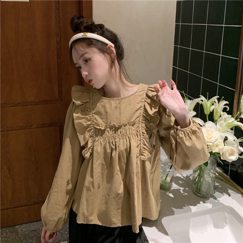 Puff sleeve niche tops fashion bottoming shirt