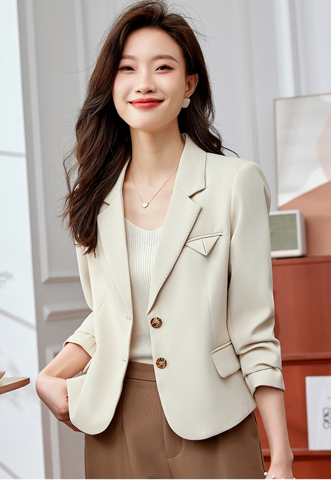 Short autumn business suit white tops for women