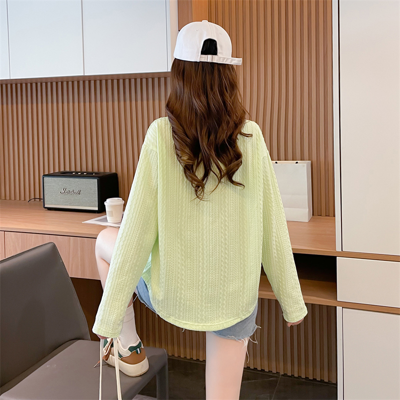 Long autumn hoodie Korean style long sleeve T-shirt for women
