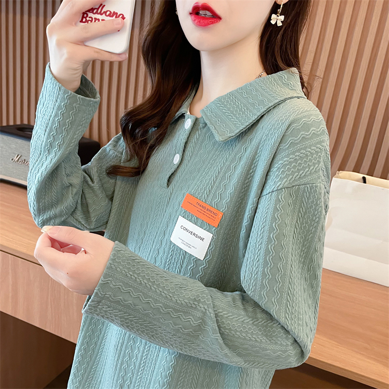 Long autumn hoodie Korean style long sleeve T-shirt for women