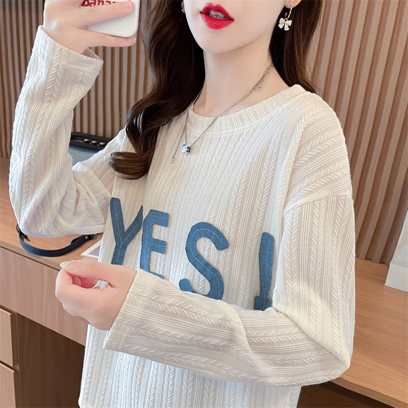 Korean style split T-shirt bottoming hoodie for women