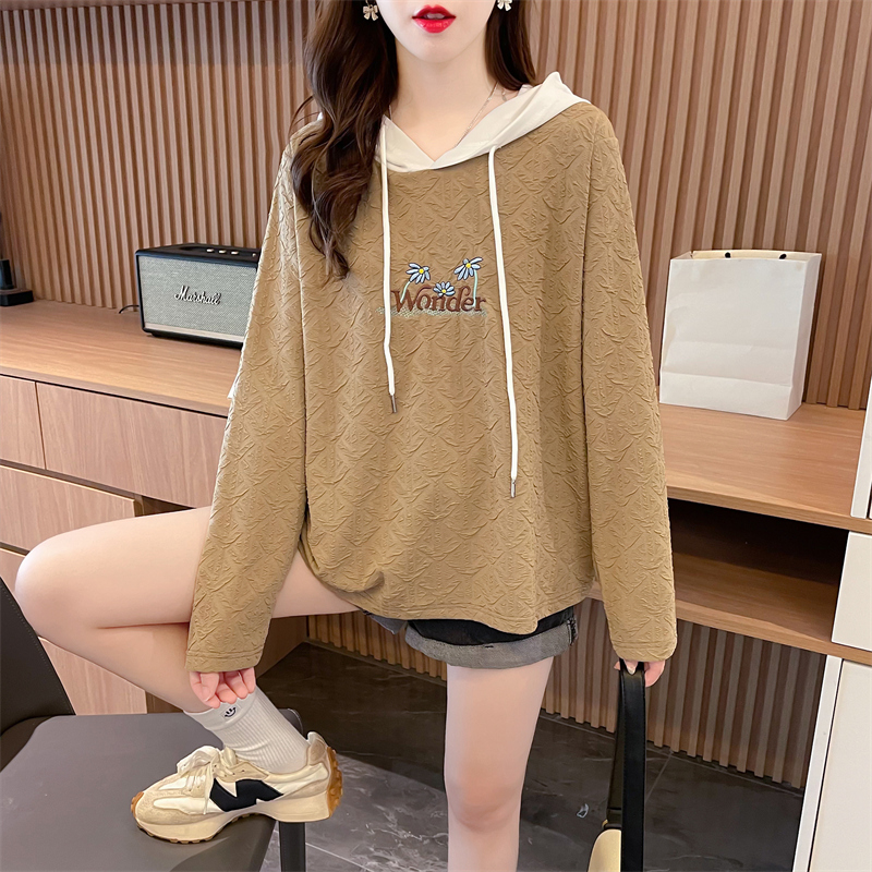 Jacquard T-shirt autumn hoodie for women