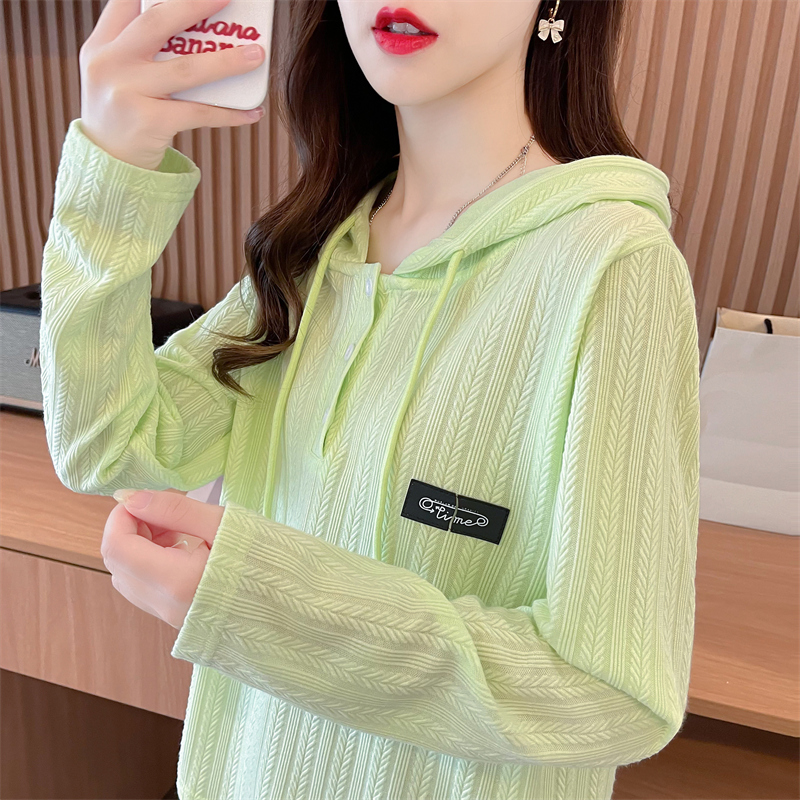 Bottoming T-shirt Korean style hoodie for women