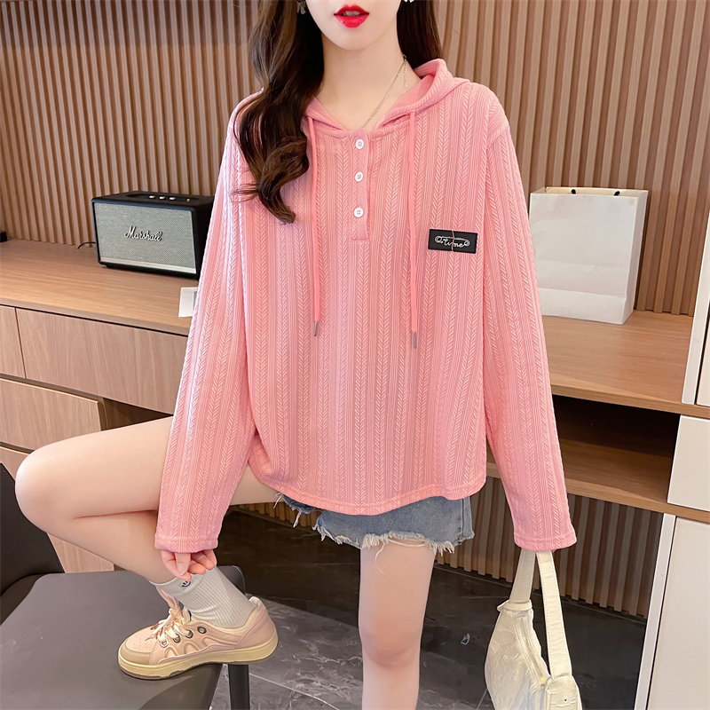 Bottoming T-shirt Korean style hoodie for women