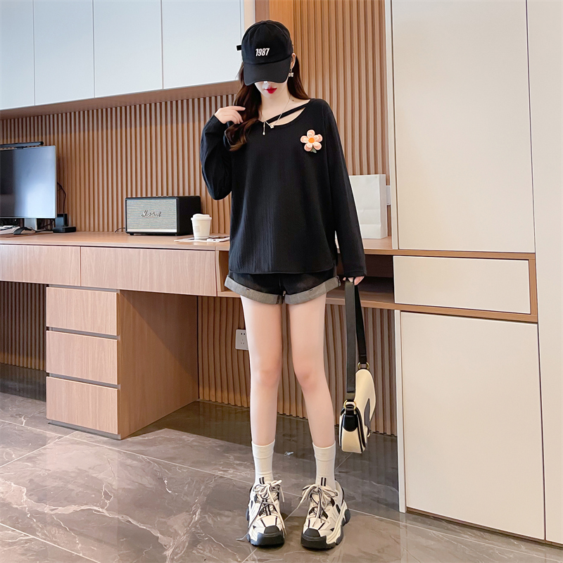 Long sleeve bottoming hoodie autumn T-shirt for women