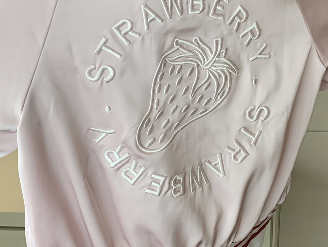 Embroidery jacket pink windbreaker for women