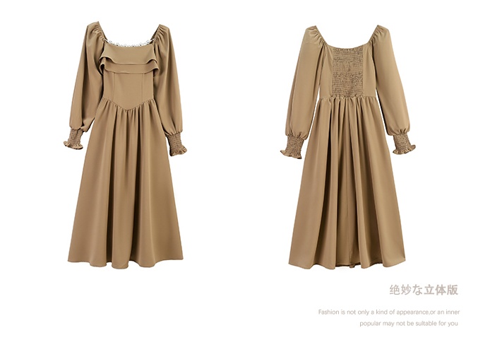 France style pure autumn elegant long sleeve dress for women