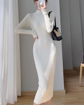 Long half high collar dress bottoming sweater for women