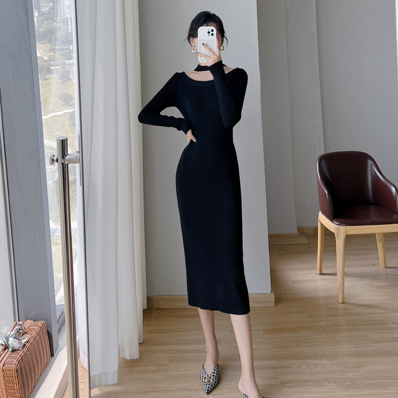 Autumn and winter knitted dress for women