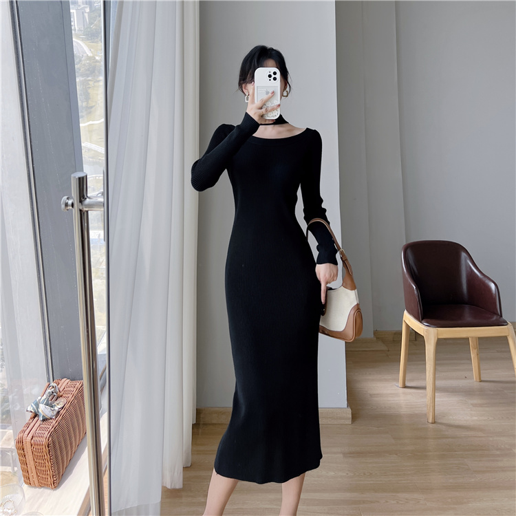 Autumn and winter knitted dress for women