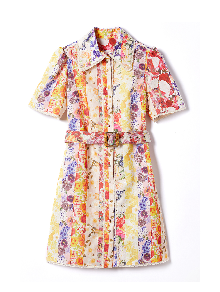 Retro printing court style France style dress
