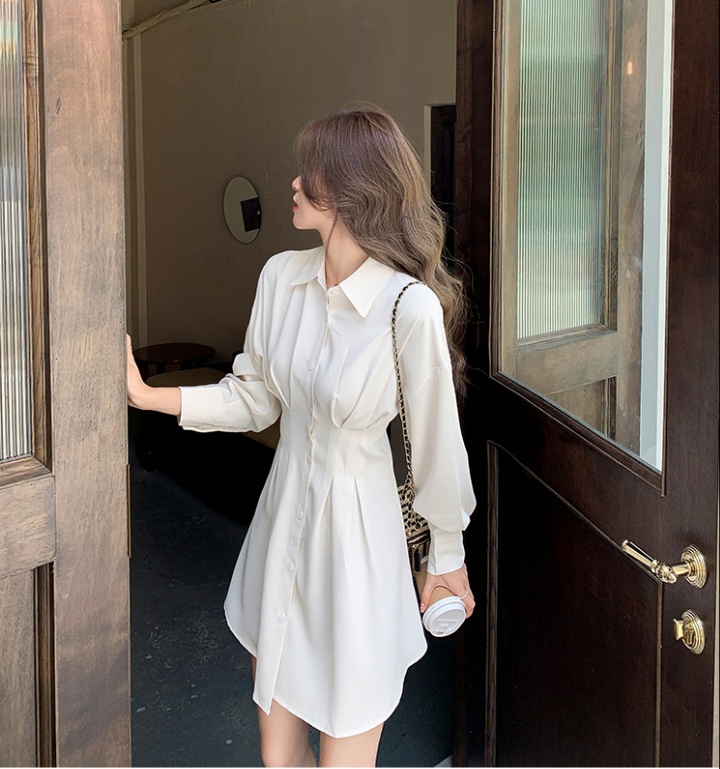 Long sleeve France style shirt pure autumn dress