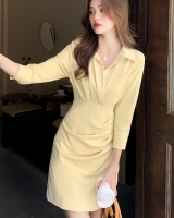 Fold autumn dress pure long sleeve shirt for women