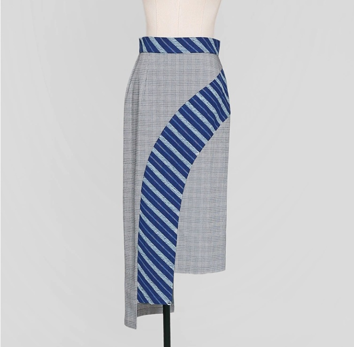 Cstand collar irregular tops autumn short skirt 2pcs set