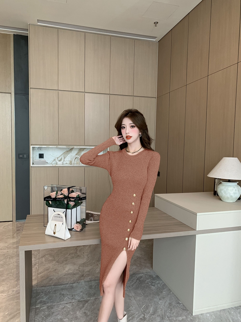 Autumn and winter dress slim sweater dress for women