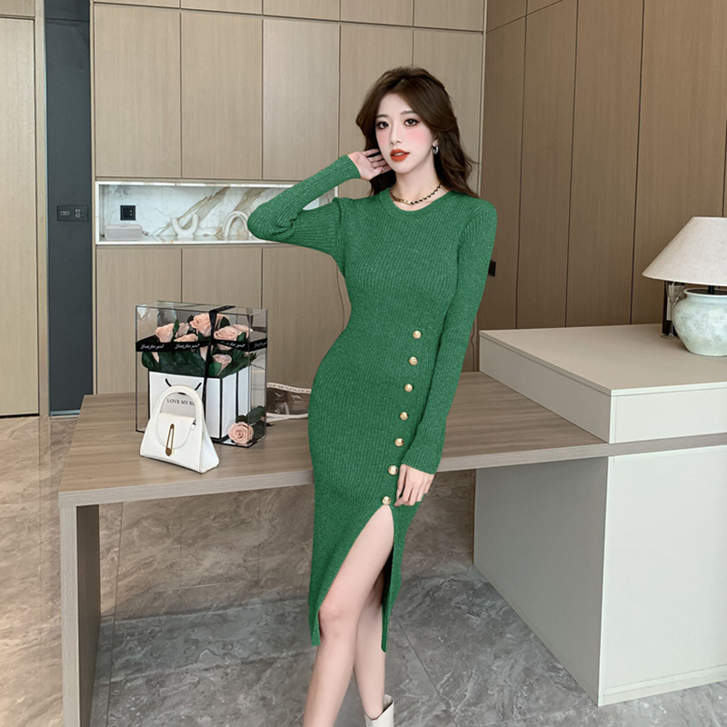 Autumn and winter dress slim sweater dress for women
