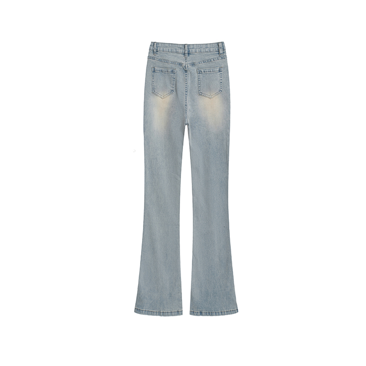 Retro summer jeans micro speaker high waist long pants